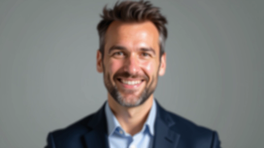 Ritratto professionale di coach di public speaking con espressione sicura e calorosa