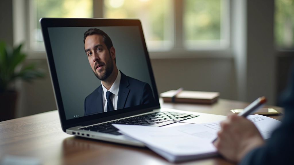 Schermo di computer che mostra un video registrato di una persona che parla in una sessione di revisione