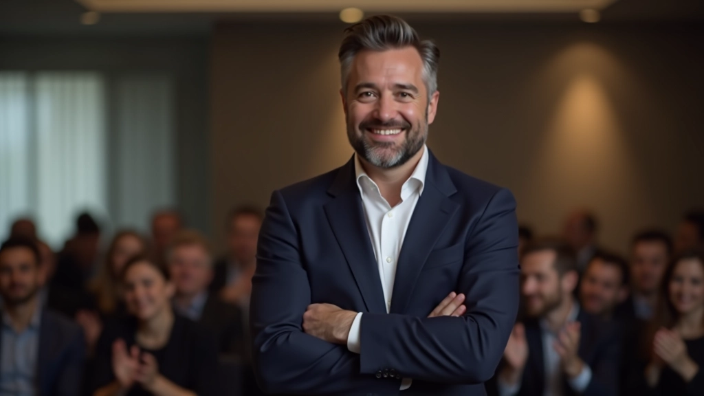 Oratore sorridente che riceve applausi dal pubblico in una riunione del club