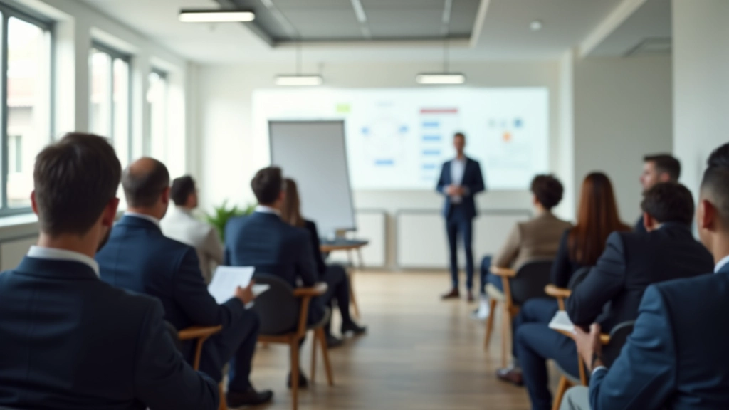 Aula di formazione moderna attrezzata per sessioni di public speaking
