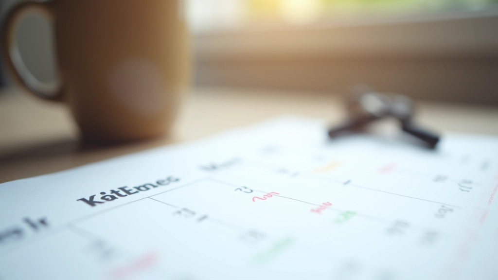 Calendario con date cerchiate che mostra il piano di registrazione settimanale per la pratica del public speaking